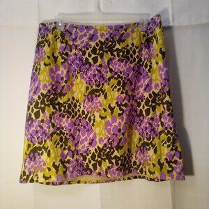 Doncaster Skirt Women 18W Lined Classic Career Animal Print Purple Green Black